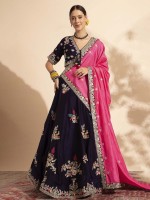 Dark Plum Premium Organza Readymade Lehenga Choli